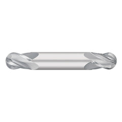 Ball End Mill: 1/8" Dia, 1/4" LOC, 4 Flute, Solid Carbide