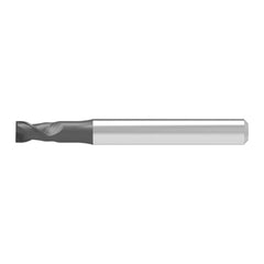 Corner Chamfer End Mill: 5.00 mm Dia, 6.00 mm LOC, 2 Flute, 0.12 mm Chamfer Width, Solid Carbide