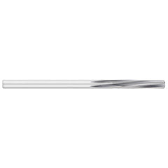 Chucking Reamer: 27/32" Dia, 9-1/2" OAL, 2-1/2" Flute Length, Straight-Cylindrical Shank, HSS