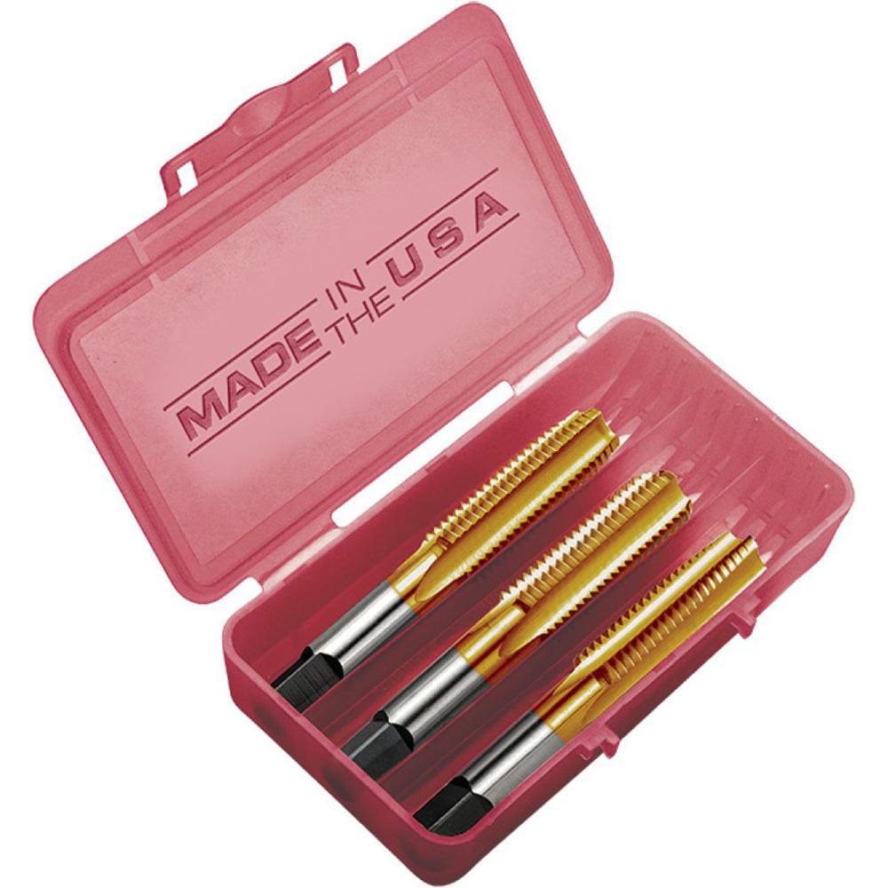 Tap Sets; Maximum Tap Thread Size (mm): M4 x 0.70; Chamfer: Plug, Bottoming, Taper; Material: High-Speed Steel; Overall Length (Decimal Inch): 2.1250; Overall Length (Inch): 2-1/8