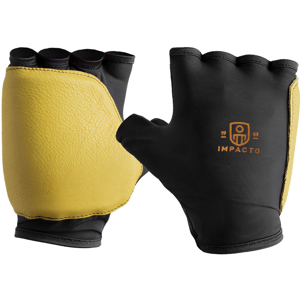 Work Gloves: Impacto Size Large, Not Lined, Nylon, VEP & Grain Leather, General Purpose