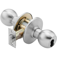 Knob Locksets; Type: Classroom; Key Type: Keyed Different; Material: Metal; Finish/Coating: Satin Chrome; Compatible Door Thickness: 1-3/4" to 2-1/4"; Backset: 2.75; Lockset Grade: Grade 1