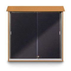 Enclosed Recycled Rubber Bulletin Board: 48" Wide, 48" High, Rubber, Black