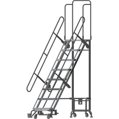 Steel & Aluminum Hybird Rolling Ladder Rolling Ladder: Type Type 1A, 82" Platform, 450 lb Capacity, 8 Step, 33-1/2" Base Width, 21" Base Height