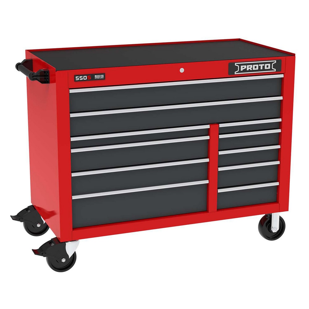 Steel Tool Roller Cabinet: 50" Wide, 41" High, 25-1/4" Deep, 11 Drawer