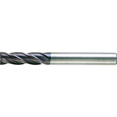 Square End Mill: 3/8" Dia, 1-1/2" LOC, 4 Flute, Solid Carbide