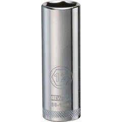 Deep  Hand Socket: 1/4" Drive, 12.00 mm Socket, 6-Point