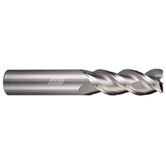 Corner Radius End Mill: 3/8" Dia, 3/4" LOC, 0.0100" Radius, 3 Flute, Solid Carbide