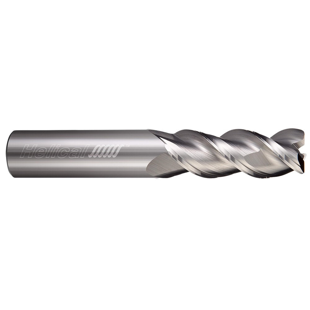 Corner Radius End Mill: 3/8" Dia, 3/4" LOC, 0.0300" Radius, 3 Flute, Solid Carbide