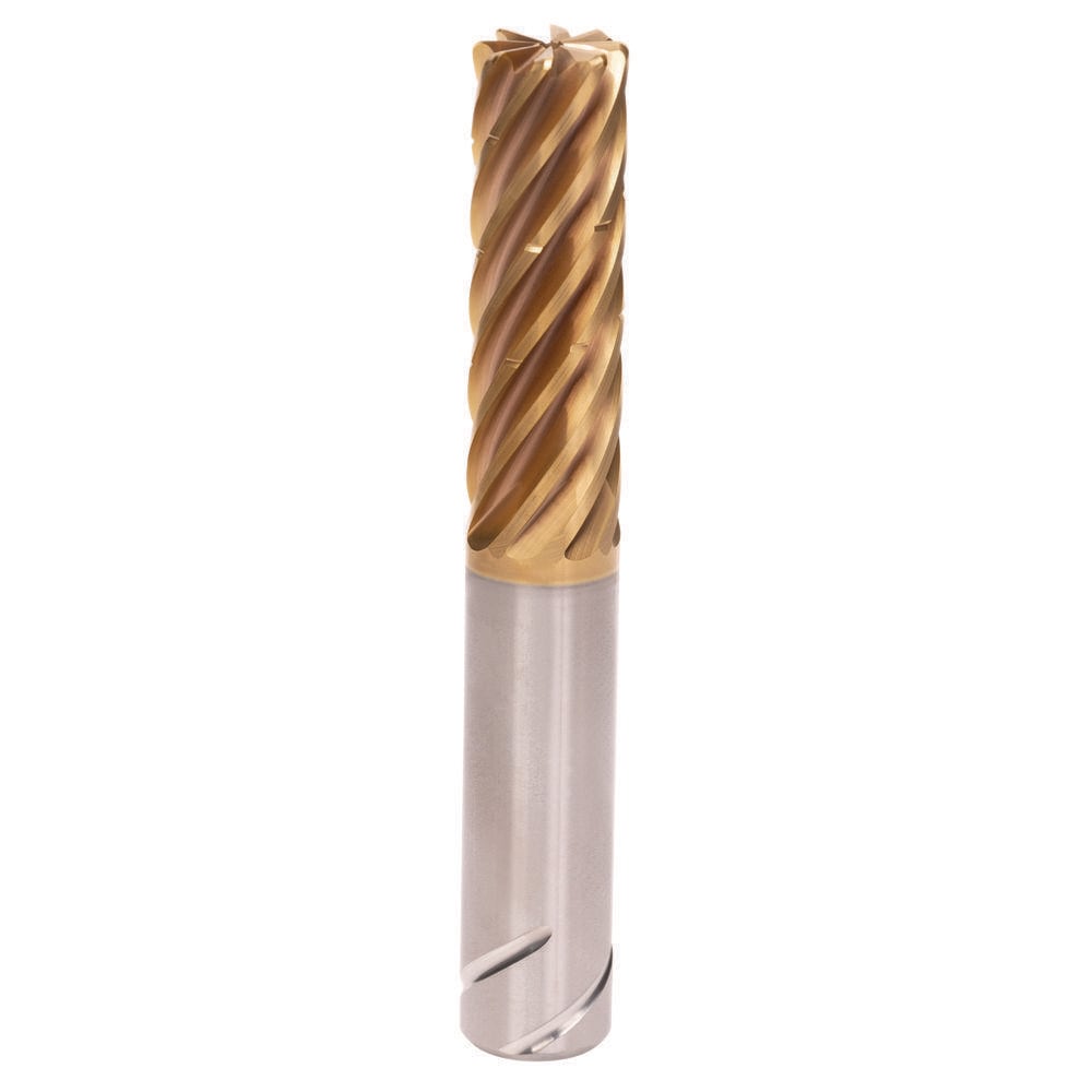 Corner Radius End Mill: 1" Dia, 2-1/2" LOC, 6.35 mm Radius, 8 Flute, Solid Carbide