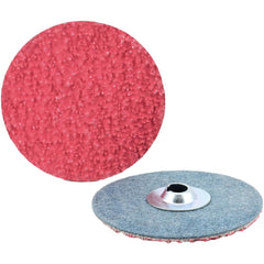 Quick-Change Disc: Type S, 2" Dia, 36 Grit, Ceramic Alumina, Coated