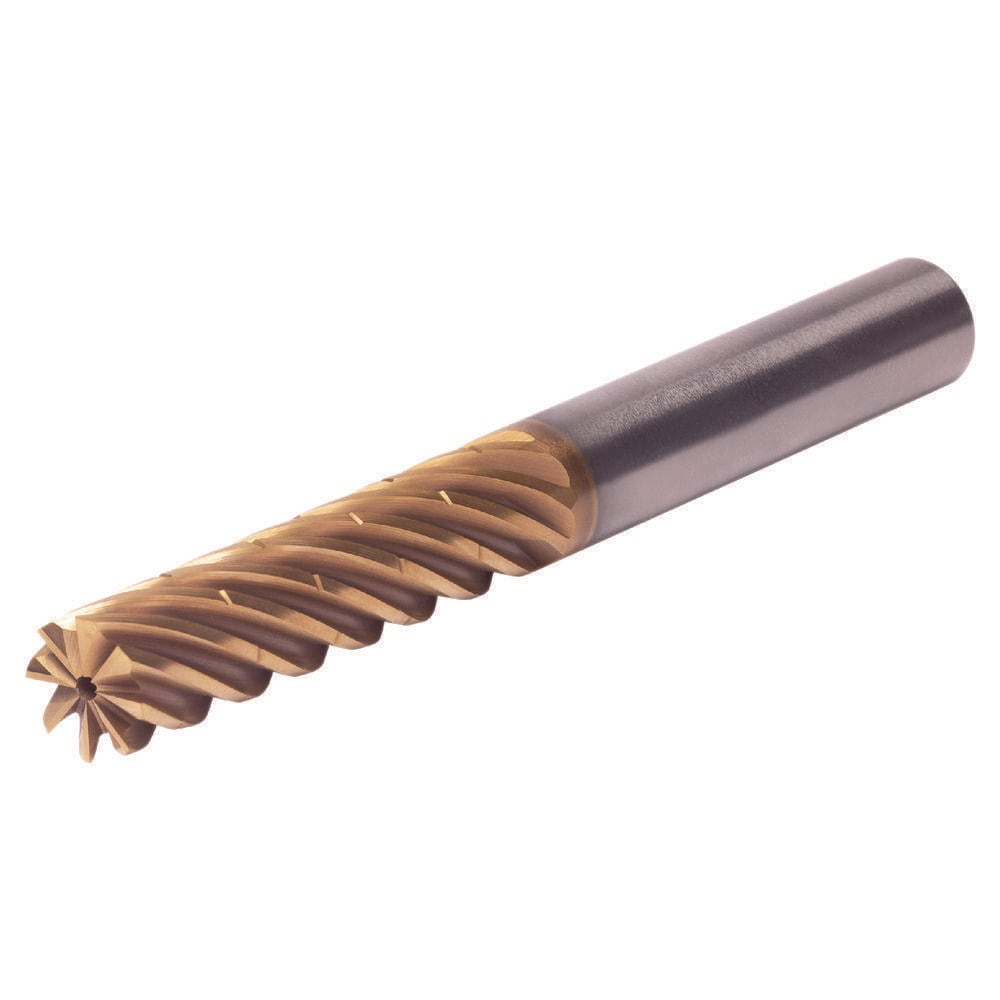 Roughing & Finishing End Mills; Mill Diameter (Fractional Inch): 1/2; Flute Type: Helical; Number Of Flutes: 8; End Mill Material: Solid Carbide; Length of Cut (Inch): 1-1/4; Coating/Finish: AlCrN