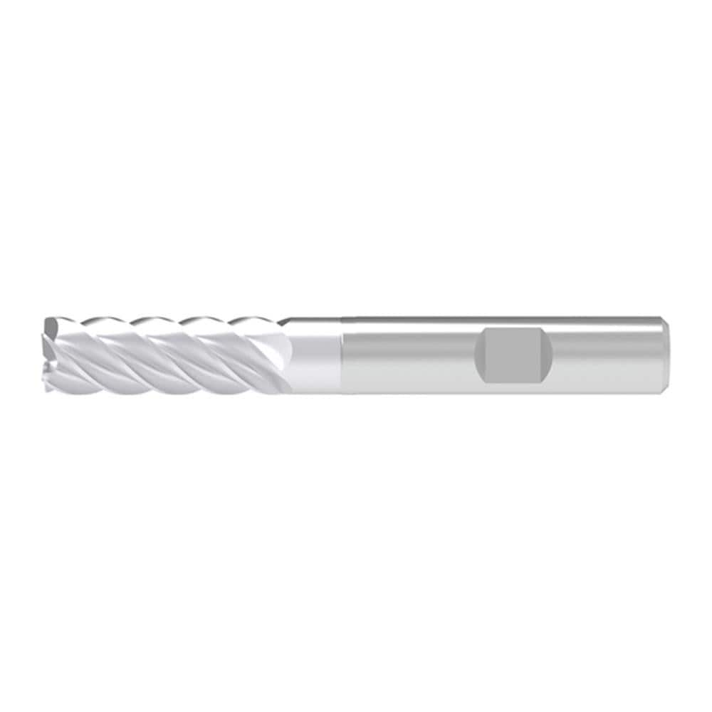 Corner Chamfer End Mill: 6.00 mm Dia, 19.00 mm LOC, 5 Flute, 0.10 mm Chamfer Width, Solid Carbide