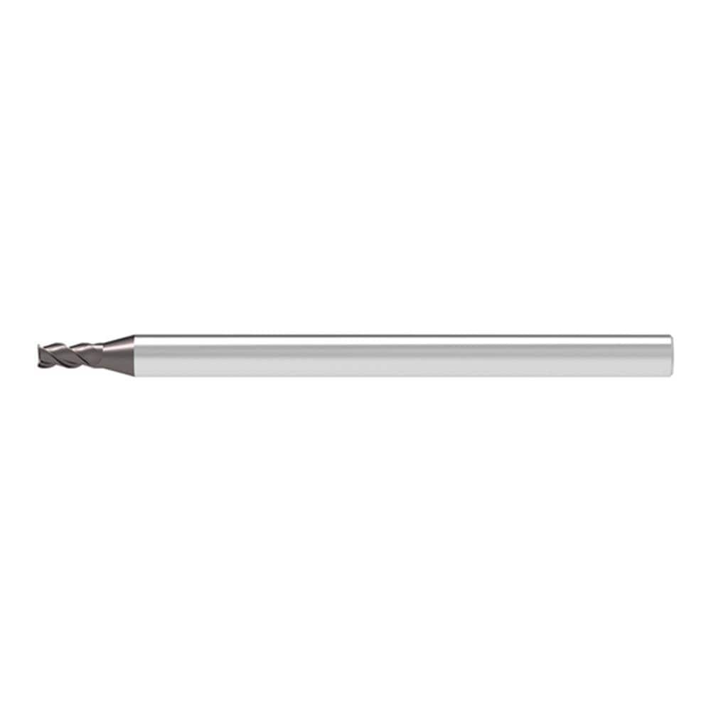 Corner Chamfer End Mill: 1.20 mm Dia, 3.00 mm LOC, 3 Flute, 0.05 mm Chamfer Width, Solid Carbide