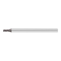 Corner Chamfer End Mill: 1.20 mm Dia, 3.00 mm LOC, 3 Flute, 0.05 mm Chamfer Width, Solid Carbide