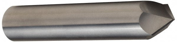 Chamfer Mill: 1/4" Dia, 1/4" Shank Dia, 90 deg, 4 Flute, Solid Carbide, Double End