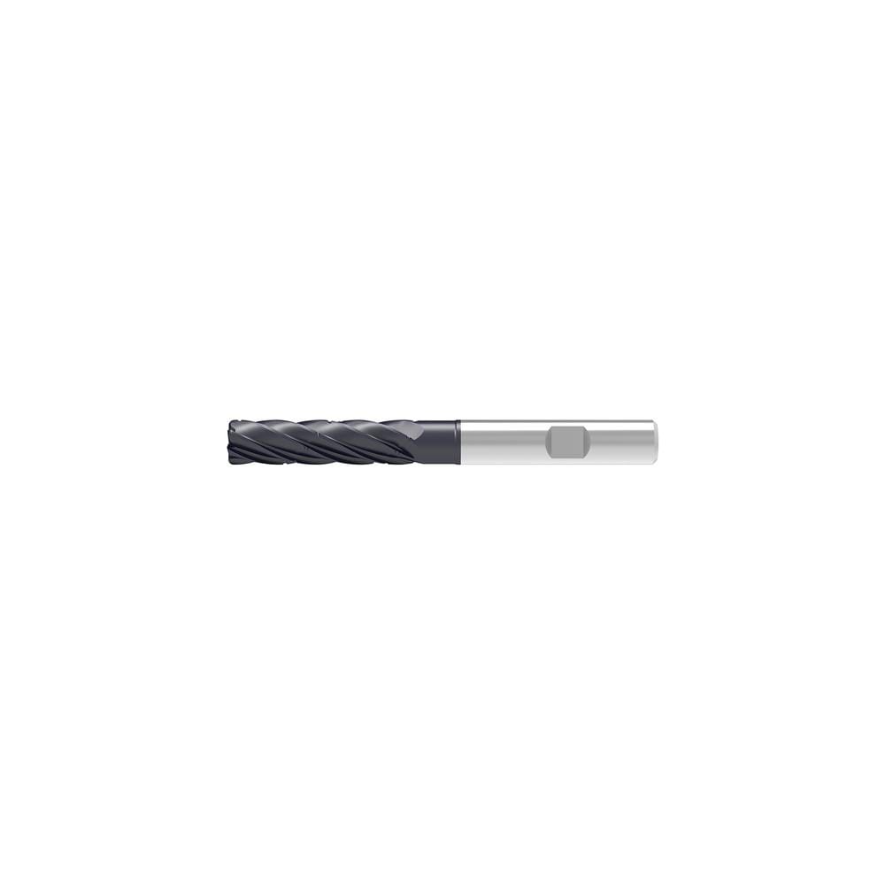 Corner Radius End Mill: 18.00 mm Dia, 91.00 mm LOC, 1.60 mm Radius, 5 Flute, Solid Carbide