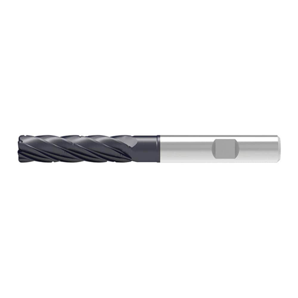 Corner Radius End Mill: 18.00 mm Dia, 73.00 mm LOC, 4.00 mm Radius, 5 Flute, Solid Carbide