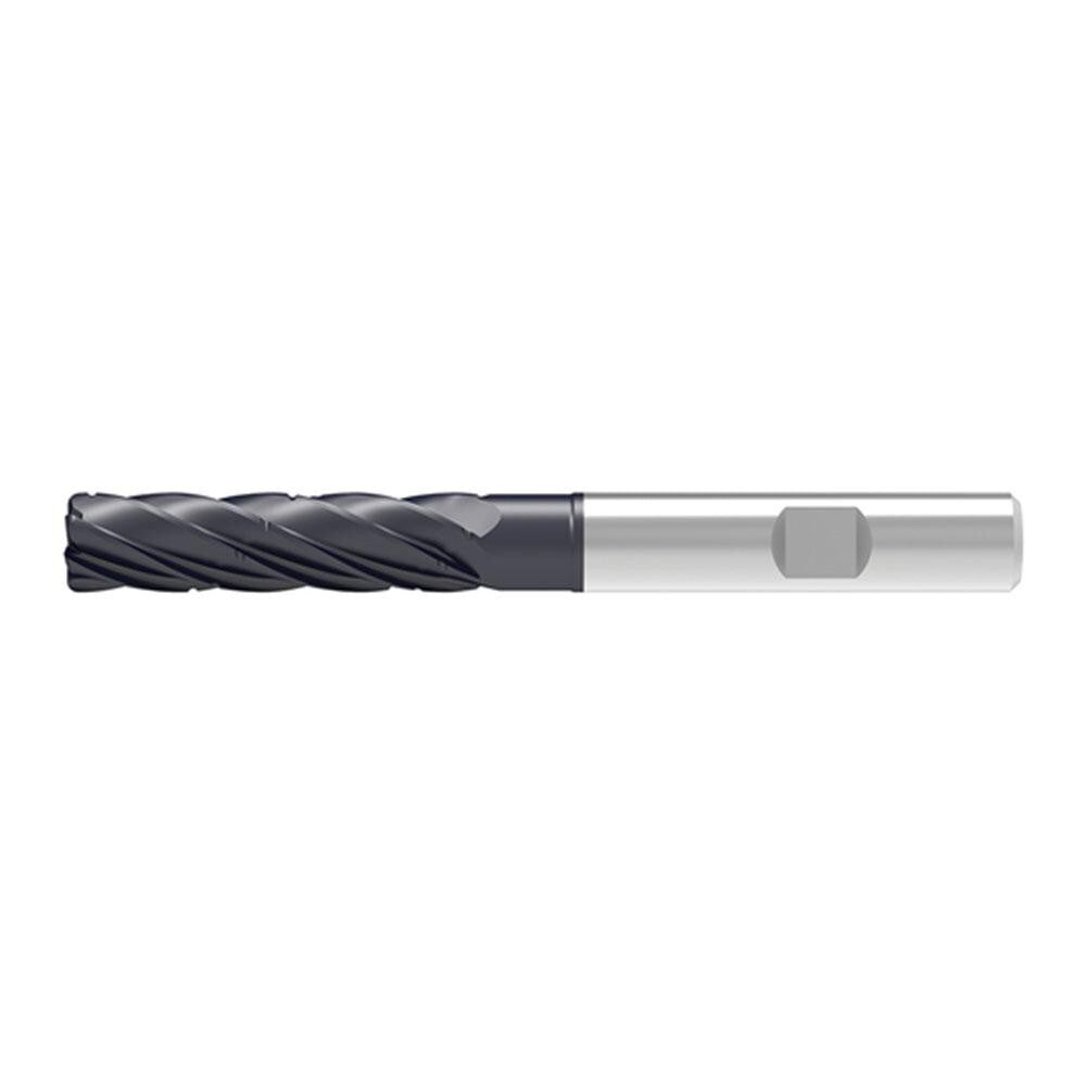 Corner Radius End Mill: 10.00 mm Dia, 51.00 mm LOC, 1.00 mm Radius, 5 Flute, Solid Carbide