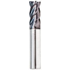 Corner Radius End Mill: 1/2" Dia, 1" LOC, 0.0300" Radius, 4 Flute, Solid Carbide