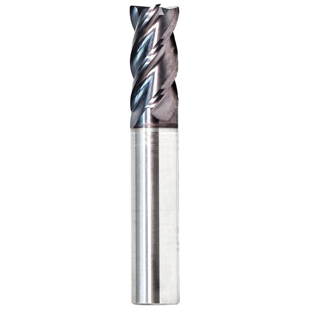 Corner Radius End Mill: 1" Dia, 1-1/4" LOC, 0.0600" Radius, 4 Flute, Solid Carbide