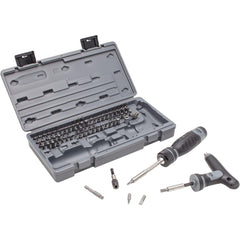 Multi-Bit Screwdriver: 91 Pc, 1/4" Drive, Alloy Steel