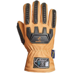 Cut, Puncture & Abrasion-Resistant Gloves: Superior Glove Works 378KGTVB, Size Medium, ANSI Cut A5, ANSI Puncture 4, Engineered Yarn Lined, Goatskin