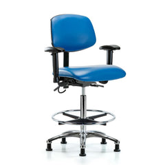 ESD Task Chair: ESD Vinyl, 36" Seat Height, Blue