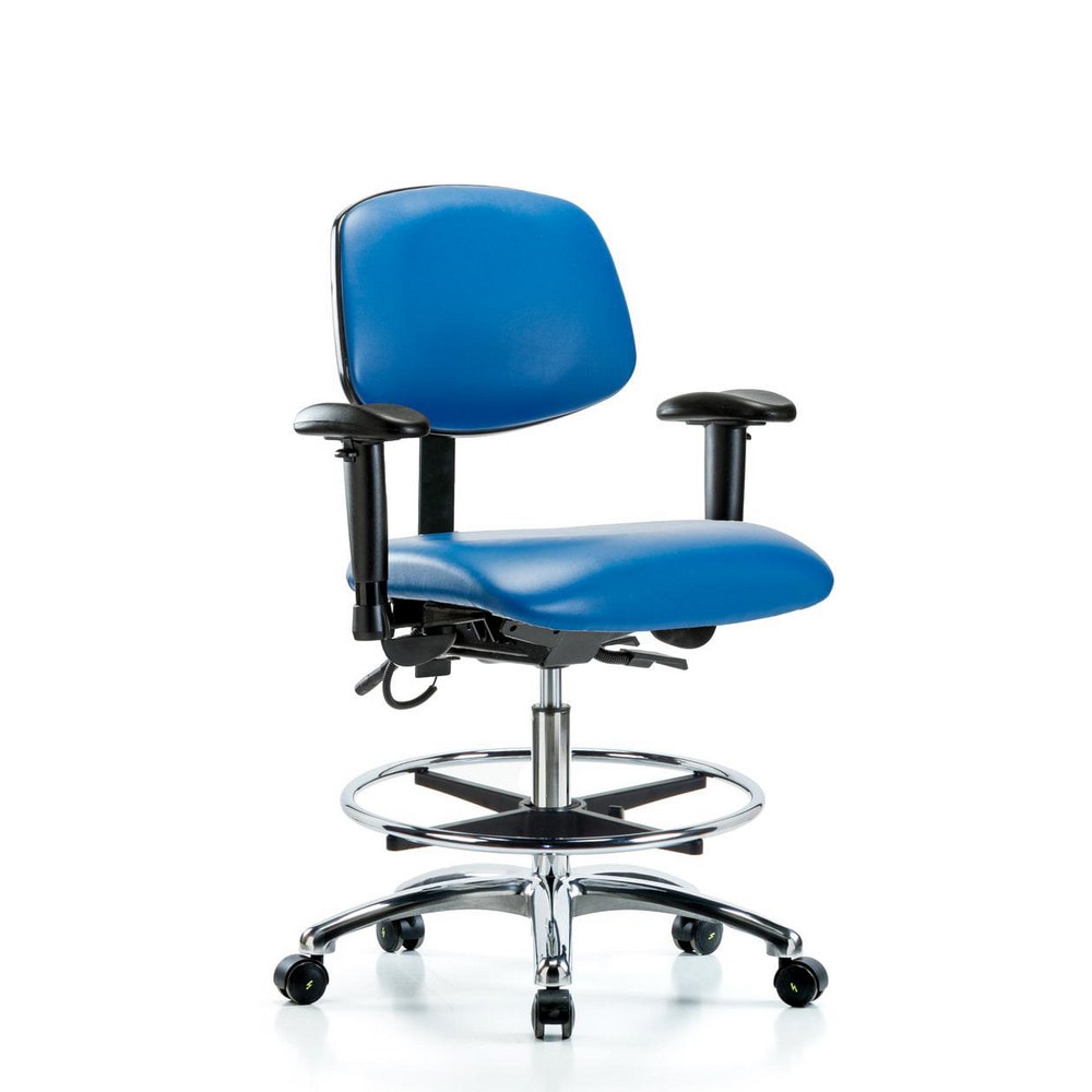 ESD Task Chair: ESD Vinyl, 29" Seat Height, Blue