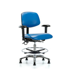 ESD Task Chair: ESD Vinyl, 29" Seat Height, Blue