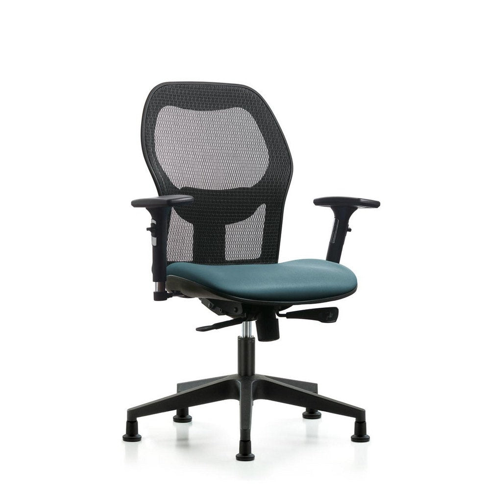 Mesh Office Task Chair: Vinyl, 23" Seat Height, Storm