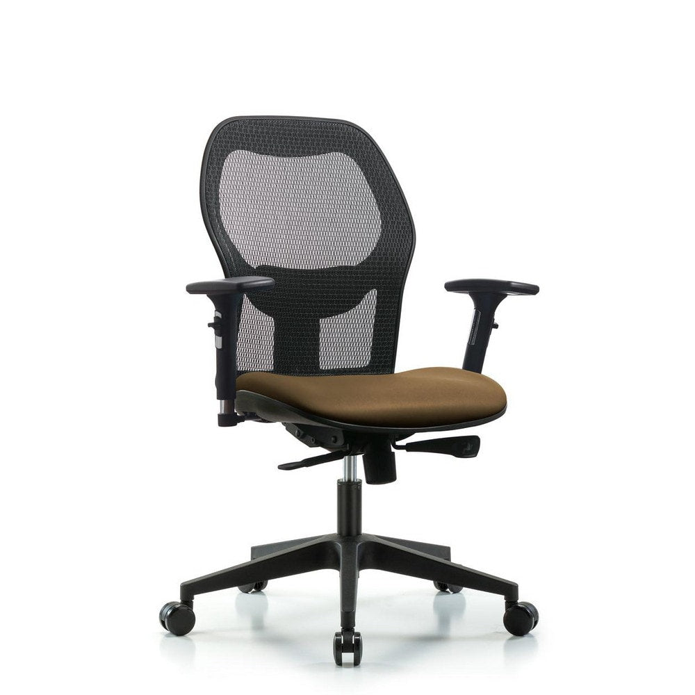 Mesh Office Task Chair: Vinyl, 23" Seat Height, Taupe