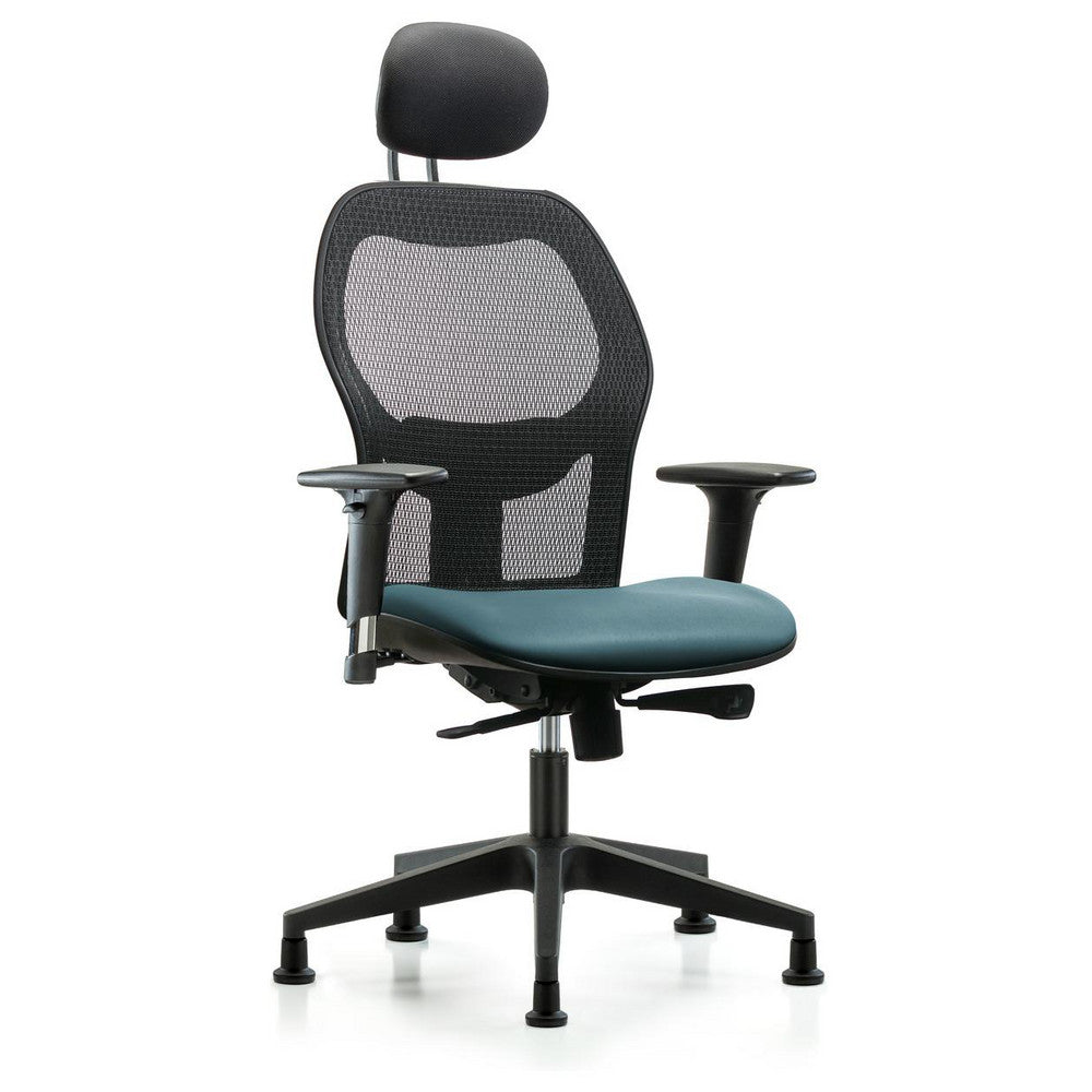 Mesh Office Task Chair: Vinyl, 23" Seat Height, Storm