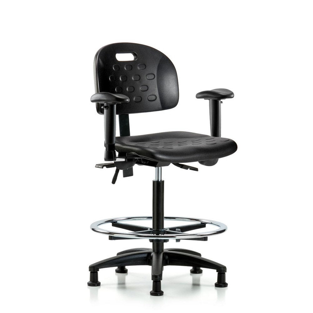 Polyurethane Task Chair: Polyurethane, 34" Seat Height, Black