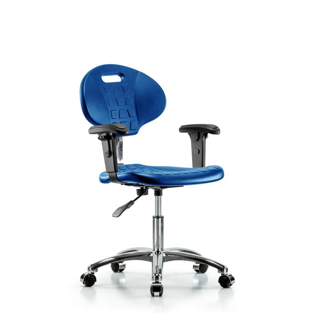 Clean Room Task Chair: Polyurethane, 21-3/4" Seat Height, Blue