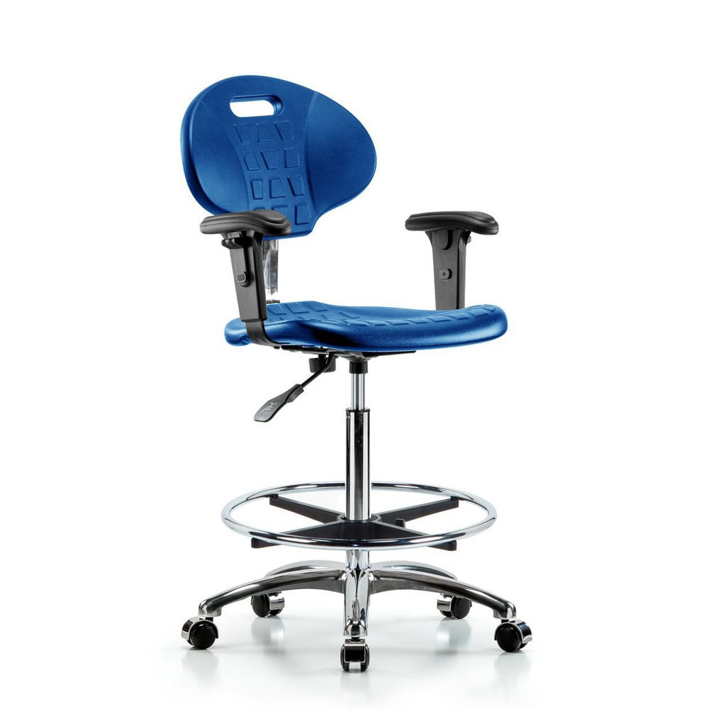 Clean Room Task Chair: Polyurethane, 33-1/2" Seat Height, Blue