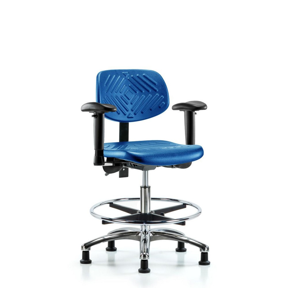 Polyurethane Task Chair: Polyurethane, 28" Seat Height, Blue