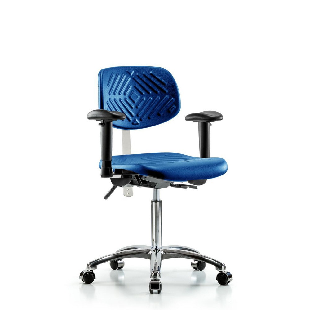 Clean Room Task Chair: Polyurethane, 28" Seat Height, Blue