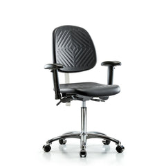 Clean Room Task Chair: Polyurethane, 28" Seat Height, Black