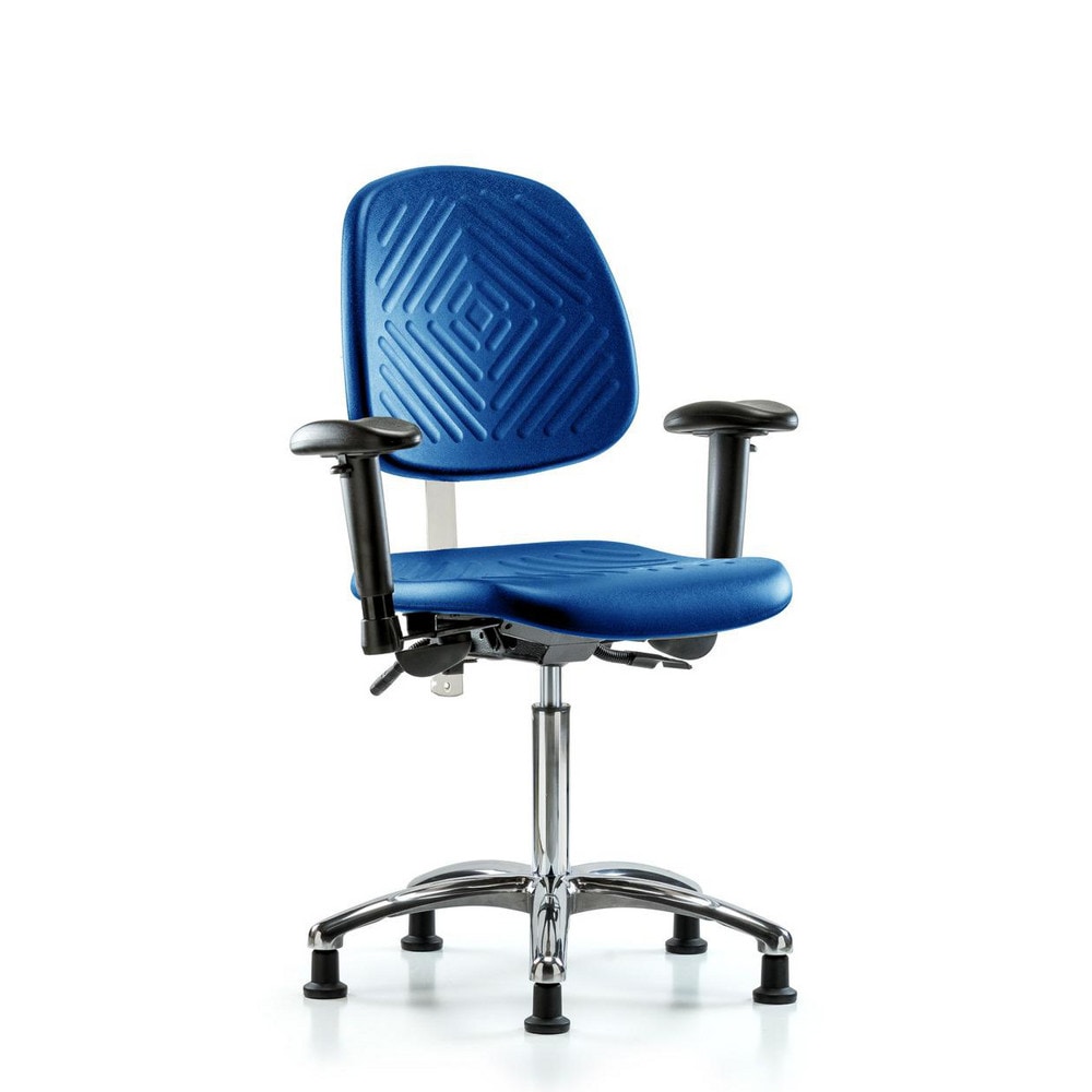 Clean Room Task Chair: Polyurethane, 28" Seat Height, Blue