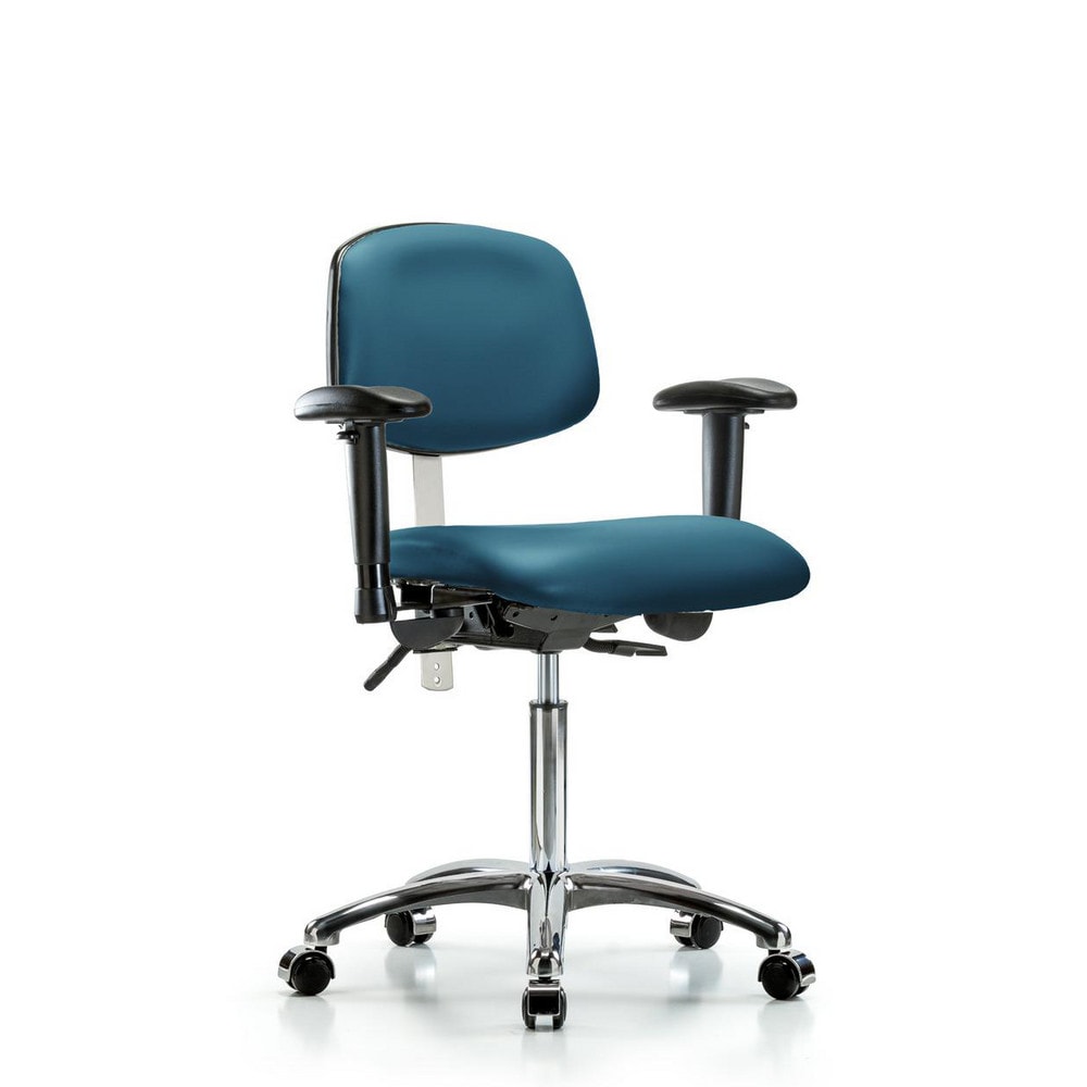 Clean Room Task Chair: Vinyl, 29" Seat Height, Marine Blue