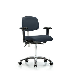 Clean Room Task Chair: Vinyl, 29" Seat Height, Imperial Blue