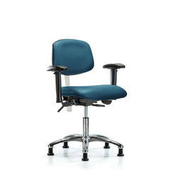 Clean Room Task Chair: Vinyl, 24" Seat Height, Marine Blue