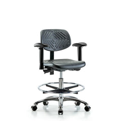 Polyurethane Task Chair: Polyurethane, 28" Seat Height, Black