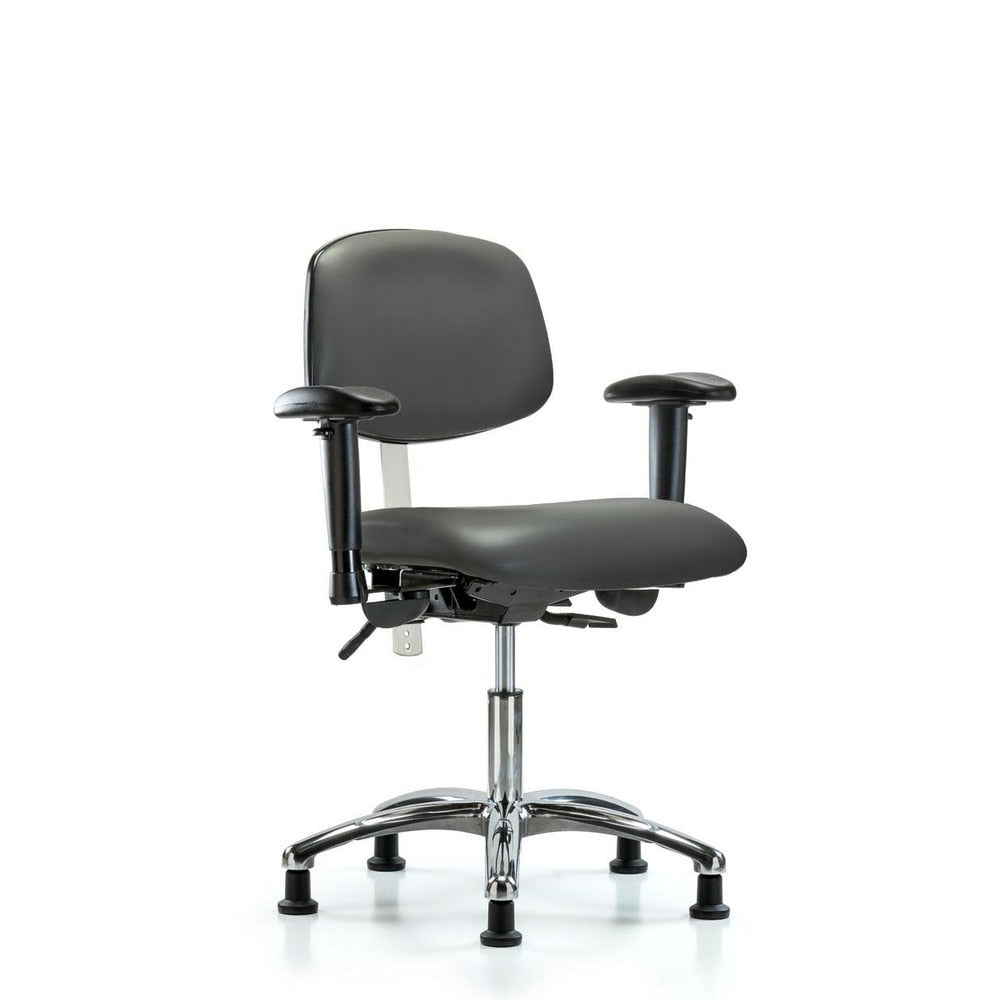 Clean Room Task Chair: Vinyl, 24" Seat Height, Carbon