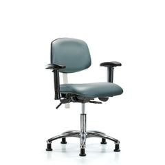 Clean Room Task Chair: Vinyl, 24" Seat Height, Storm