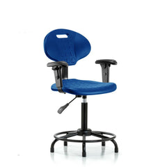 Polyurethane Task Chair: Polyurethane, 28-1/2" Seat Height, Blue