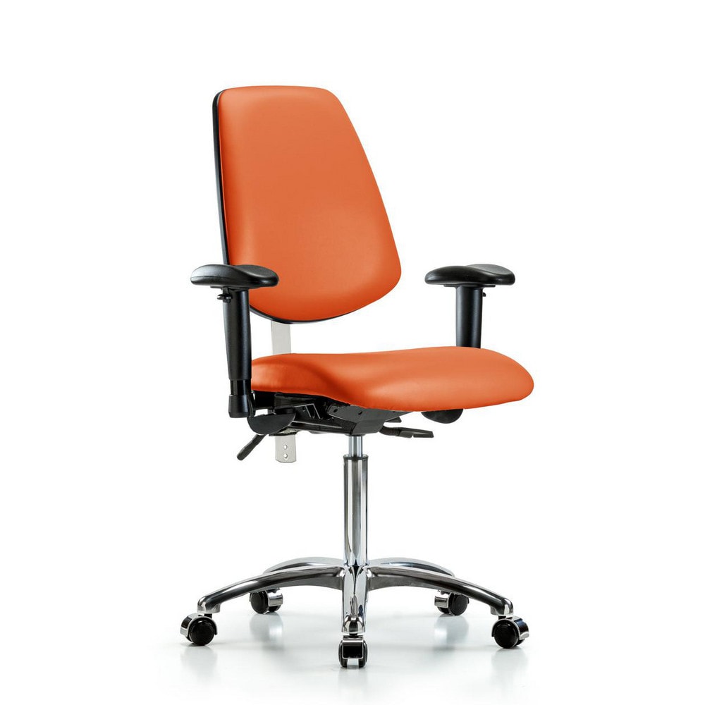 Clean Room Task Chair: Vinyl, 29" Seat Height, Orange Kist