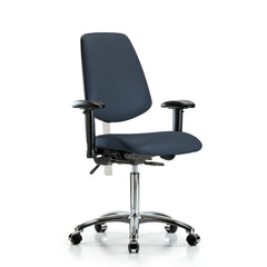 Clean Room Task Chair: Vinyl, 29" Seat Height, Imperial Blue