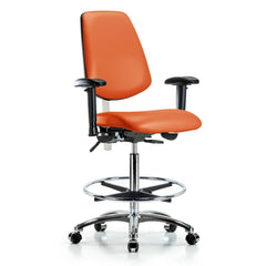 Clean Room Task Chair: Vinyl, 36" Seat Height, Orange Kist